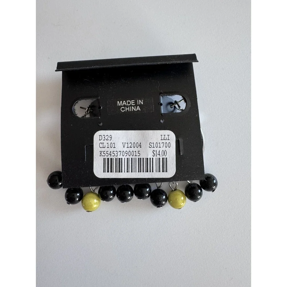 Catherine's Women's Hoop Bead Earrings Yellow, White, Black New